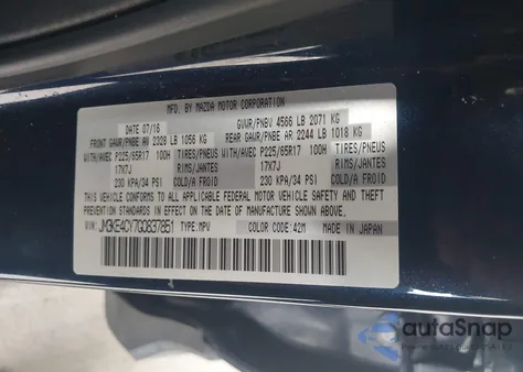 2016 Mazda Cx-5 Touring from USA, damaged, VIN JM3KE4CY7G0837851